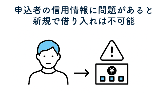 申込者の信用情報に事故情報など問題があると新規の借り入れはできない